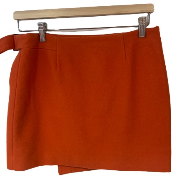 Kate Spade Saturday Wool Blend Orange Wrap Skirt - Picture 3 of 6